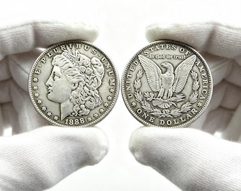 1888 Morgan Silver Dollar Coin | Vintage US Mint Classic Collector Gift Souvenir