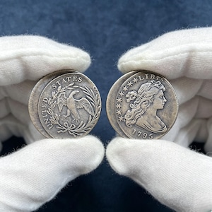 1795 Frihetsdollarmynt med böljande hår, två sidor, myntfel, samlarpresent, souvenir
