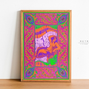 Music Poster 60s Psychedelic Art | Printable Wall Art Retro | Boho Wall Decor | Modern Art | Groovy Poster | VP38