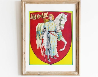 ジャンヌダルクJeanne d'Arcグラッセ絵ポスター絵画額縁付き ジャンヌ・ダルク著『ジャンヌ・ダルク』デジタルダウンロード