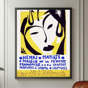 MATISSE Print, Printable Wall Art | Rare Exhibition Poster Henry Matisse Cutouts | Mid Century Modern Art Paris 1950 | VP100