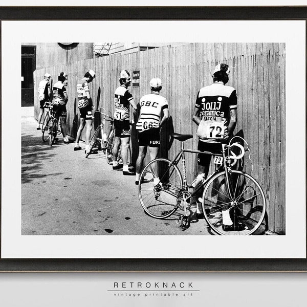 Cyclists Peeing Printable Photo | Bathroom Decor | Cycling Print | Funny Cyclists Gift | Vintage Bicycle Art |  PH1