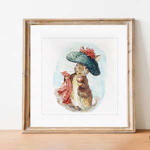 Beatrix Potter Nursery Decor | Printable Wall Art PETER RABBIT | Baby Boy Gift | Benjamin Bunny Print Digital | NU26