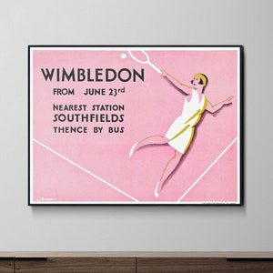 Wimbledon Poster | Tennis Wall Art, Printable | Art Deco Advertising Print, 20s Tennis Decor | Tennis Gifts | | VP77