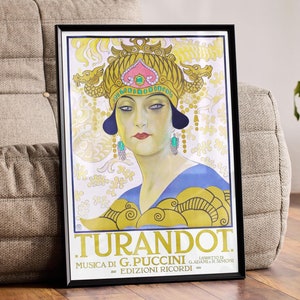 OPERA Poster Puccini’s Turandot | Printable Wall Art | Art Deco Prints | Music Wall Decor | Opera Gifts | VP91