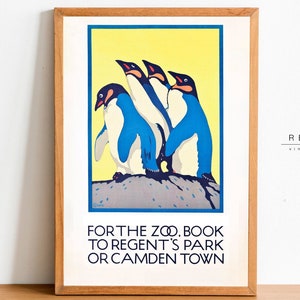 London Zoo Poster | Printable Wall Art | Vintage Travel Poster UK Underground | Instant Digital Download | TP34