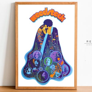 Rare Woodstock Poster | Printable Wall Art | Psychedelic Art 60s Concerts | Gig Pop Art | Woodstock Festival Art Print | VP94
