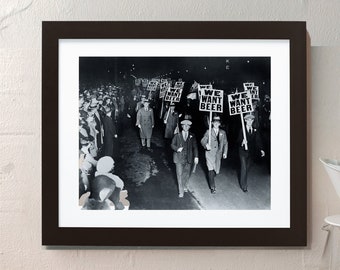 PROHIBITION WALL ART |  Printable Photo We Want Beer, Protest March | Beer Poster | Kitchen, Dining, Pub, Bar Decor |  PH4