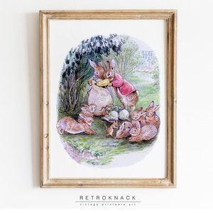 Beatrix Potter Prints Benjamin Bunny | Printable Wall Art | Nursery Decor | Peter Rabbit Poster In 5 Sizes | NU8