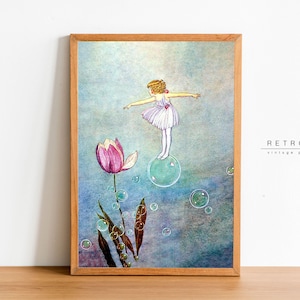 FAIRY & Tulip | Printable Wall Art | Nursery Decor | Ida Rentoul Outhwaite Digital Print | FY4