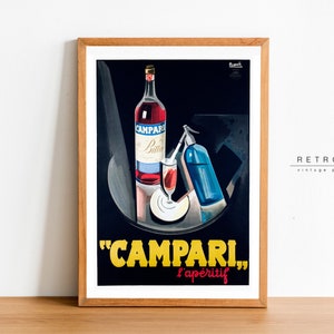 CAMPARI POSTER | Printable Wall Art Retro | Alcohol Posters | Drink Prints | Home Bar Decor | Art Deco | VP27