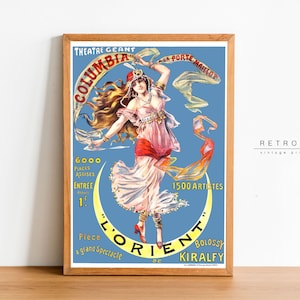 ACROBAT Over Moon | Printable Wall Art | Circus Decor | French Art Nouveau Print | Digital Download | VP56