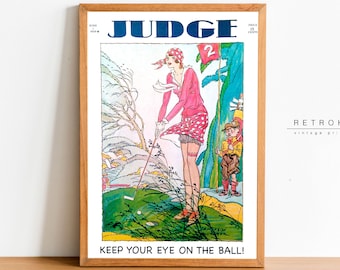 Printable Funny Golf Wall Art | Golf Gifts | Vintage Golf Prints | Retro Sports Poster | VP61