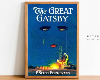 The Great Gatsby Print | Printable Wall Art, Art Deco Book Cover | Reader Gifts | Literary Gifts | VP54