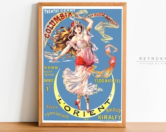 ACROBAT Over Moon | Printable Wall Art | Circus Decor | French Art Nouveau Print | Digital Download | VP56