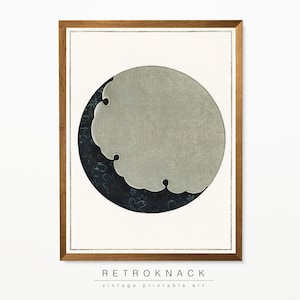 Watanabe Seitei Moon | Printable Wall Art | Japanese Art, Woodblock Print Shotei&#39;s Moon Digital Download | JP6