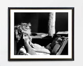 MARILYN Photo Reading A Book | Printable Wall Art, Rare Monroe Portrait | Mid Century Hollywood Star Photography | PH6