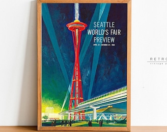 Seattle World's Fair 1962 Poster, Vintage Travel Art Print - Etsy