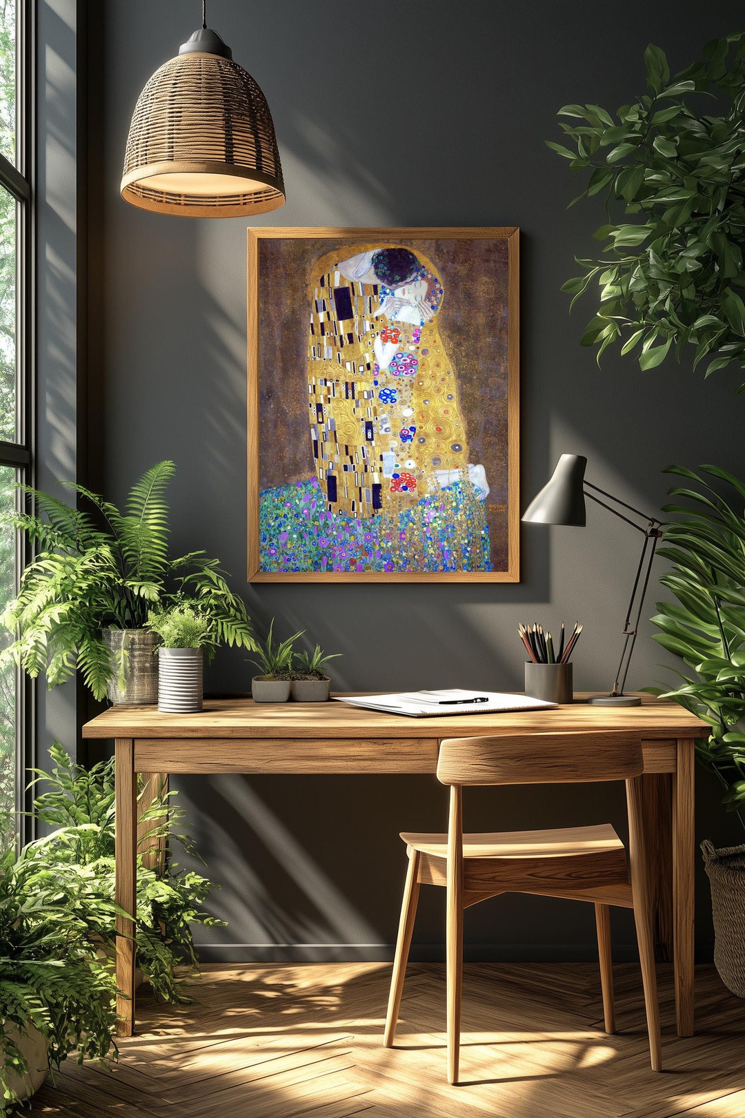 The Kiss Gustav Klimt Poster | Printable Wall Art, Klimt Print | Famous ...