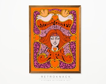 Rock Art Print | Printable Wall Art | 60s Psychedelic Poster Big