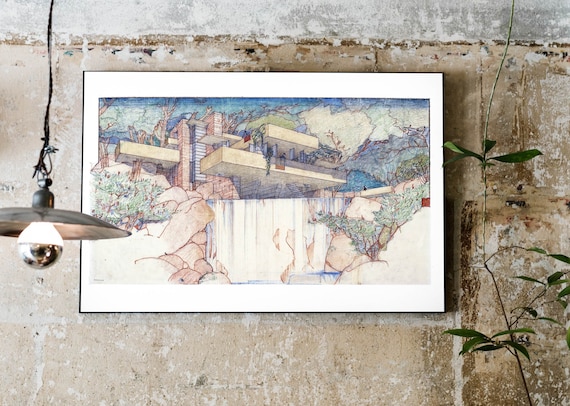 フランク・ロイド・ライト「落水荘」Fallingwater　スケッチパース 落水荘スケッチ | 株式会社 カナザワ建築設計事務所
