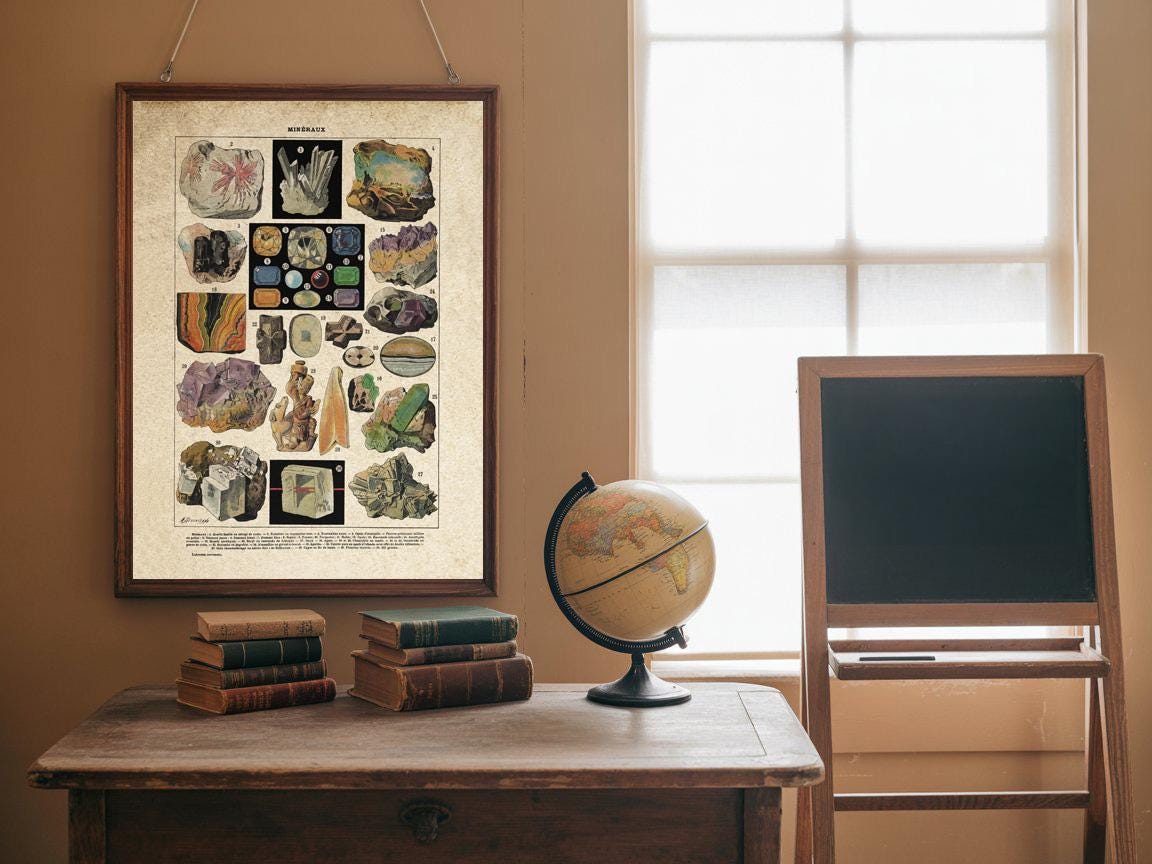 Geologic Poster GEOLOGY Educational Poster | Printable Wall Art | 1900s Larousse Print ...