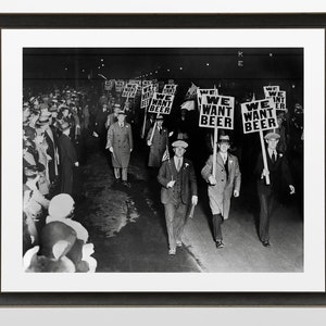 We Want Beer, PROHIBITION WALL ART | Printable Photo, Prohibition Protest March | Beer Poster | Kitchen, Dining, Pub, Bar Decor |  PH4