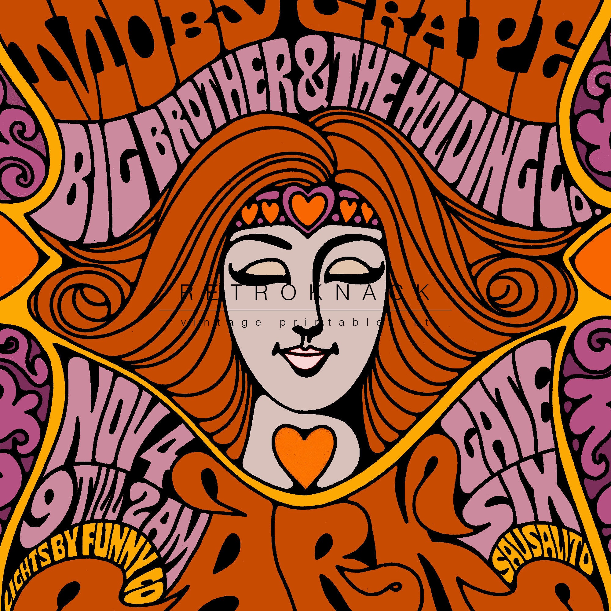 Rock Art Print | Printable Wall Art | 60s Psychedelic Poster