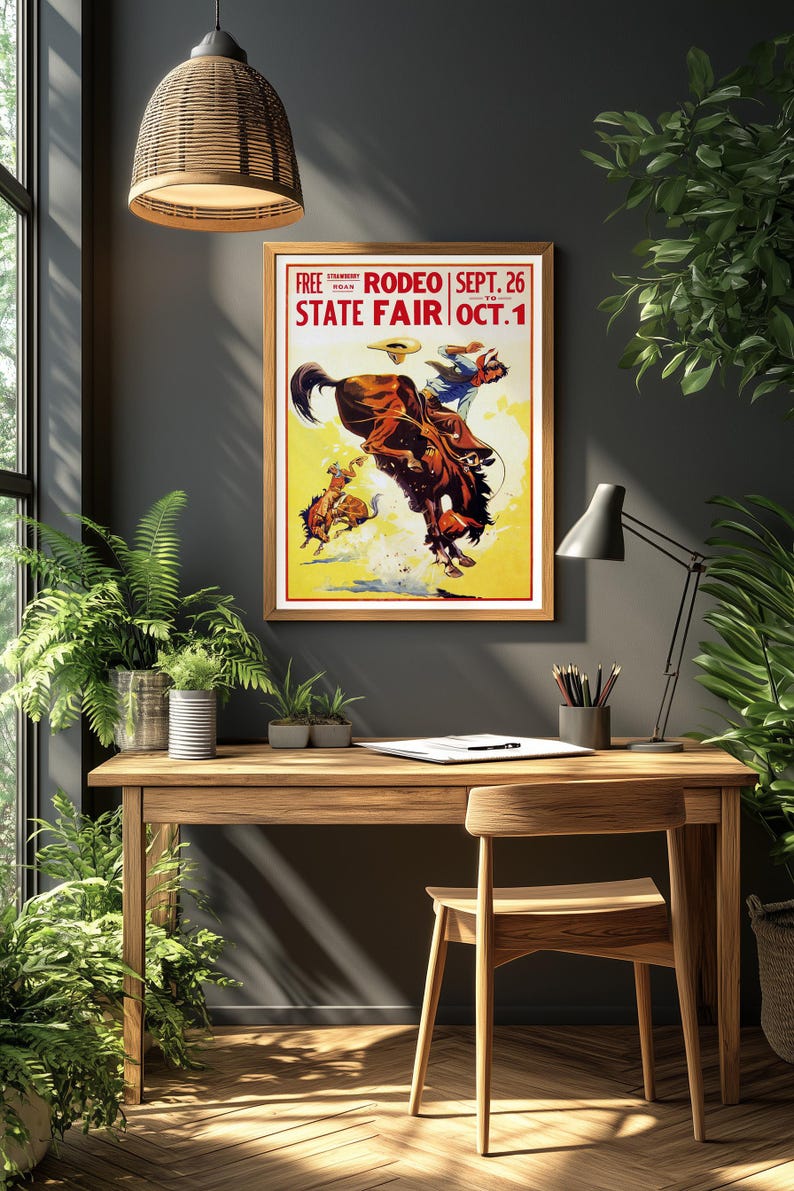 RODEO Poster | Printable Wall Art | Vintage Cowboy Print | Western ...