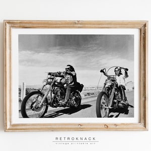Easy Rider Poster Printable Wall Art | Peter Fonda & Dennis Hopper Photo Movie | Biker Poster, 60&#39;s Decor | PH10