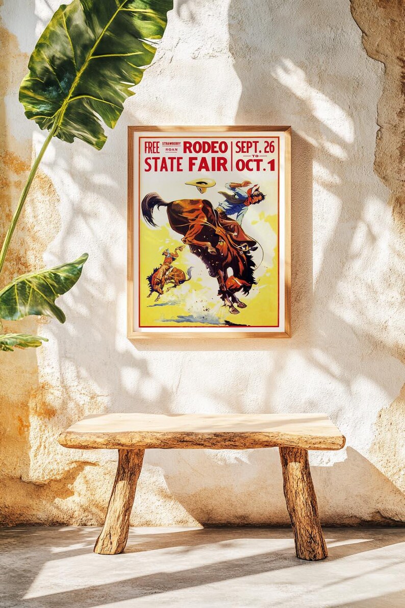 RODEO Poster | Printable Wall Art | Vintage Cowboy Print | Western ...