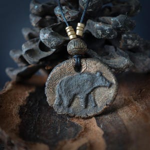 Moon bear necklace - Spirit animal necklace - Bohemian necklace - Mythical animal necklace