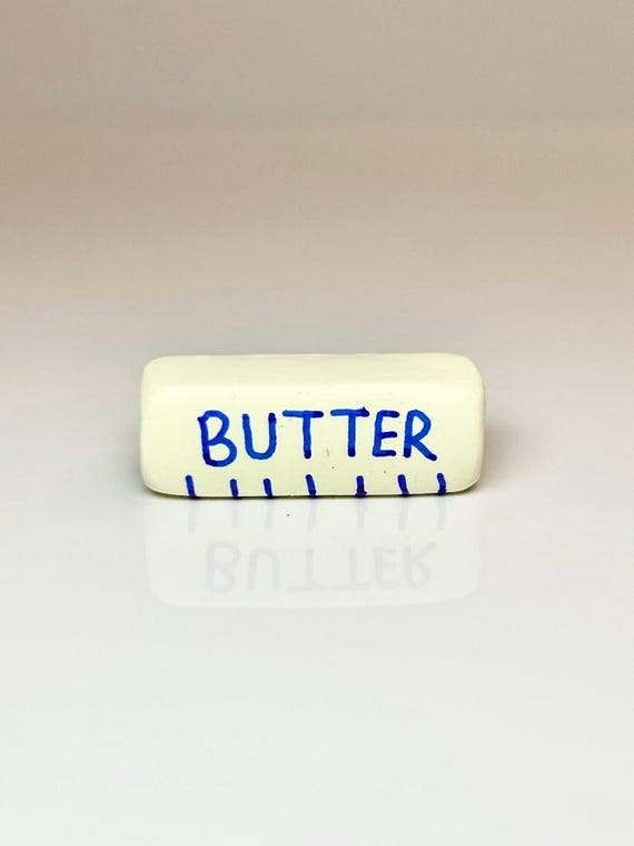Stick of Butter Magnet – Handmade Polymer Clay Fridge Magnet – Mini Kitchen Decor Gift