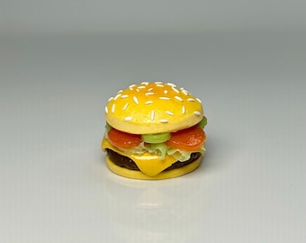 Miniature Hamburger Polymer Clay Dollhouse Food 25mm Refrigerator