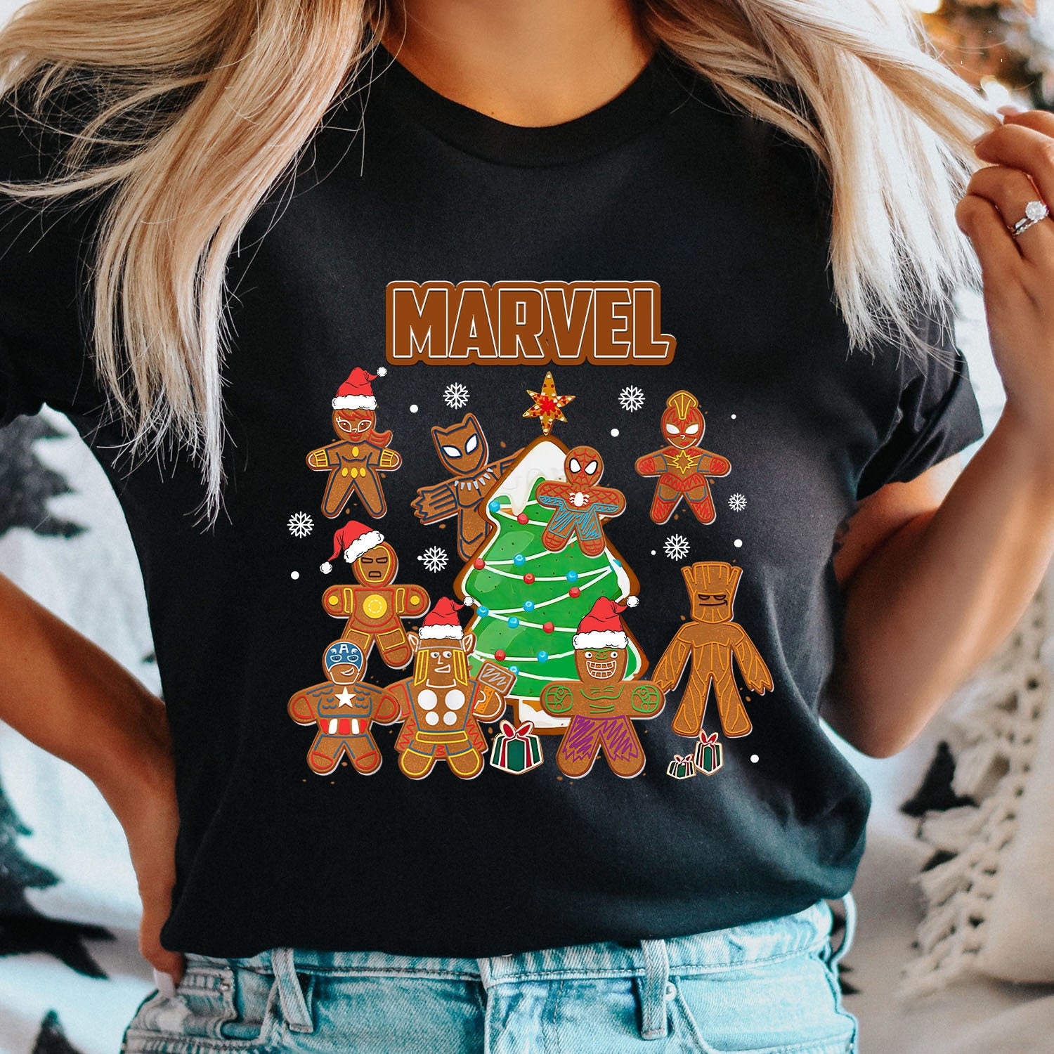 Discover Marvel Gingerbread Christmas Shirt, Avengers Christmas Shirt
