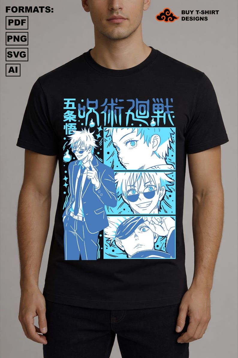 Gojo Satoru Anime Vector Design PNG SVG Ai PDF - Etsy Canada