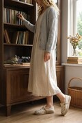 Dandelion & Butterfly Embroidered Espadrilles, Vintage Floral Canvas Flats, Comfortable Slip-On Shoes product logo