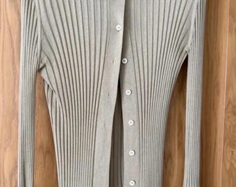 Pull vintage Bottega Veneta en maille côtelée 100 % soie – Taille IT 40 M/S
