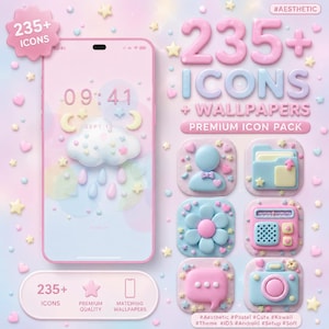 Chibi Pastel App Icons Pack | 235+ Kawaii iOS & Android with Matching Wallpapers