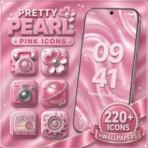 Pretty Pearl Pink Icons – 220+ Pinky Gloss App Icons with Matching Wallpapers