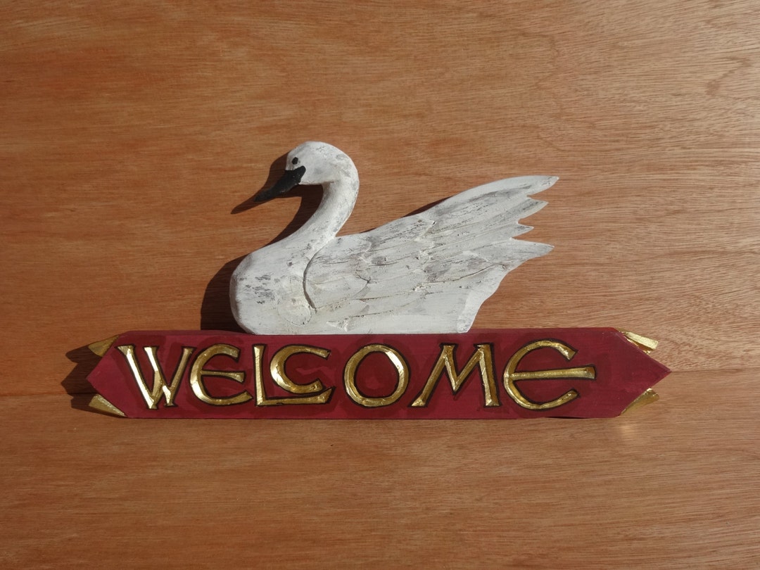 White Swan Welcome Sign - Etsy