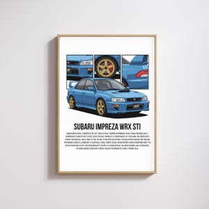 Subaru Impreza WRX STI JDM-bilposter, japansk väggkonsttryck, present till honom