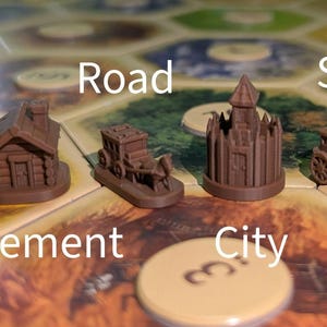 CATAN Western Game Pieces STL Files | Log Cabin, Fort, Stagecoach, Steamboat (Digital Download)