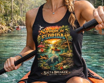 Florida Springs Manatees Palms Sunset tank | Racerback Tank, Paddleboarding Beach Top