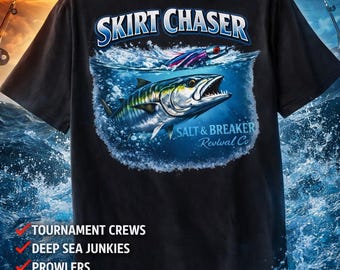 Unsiex Soft Style Tee | Skirt Chaser Fishing Graphic T-Shirt | Saltwater Fishing Ocean Shirt