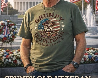 Unsiex Soft Style Tee | Grumpy Old Veteran T-Shirt | American Flag, Patriotic Military Tee