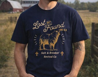 Lost But Found Christian Tee – Western Style, Luke 15:6