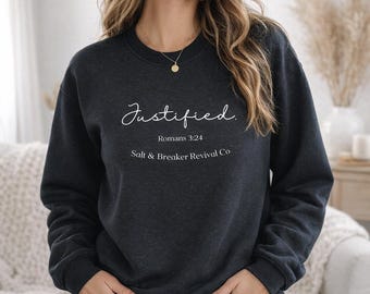 Romans 3:24 Sweatshirt | Christian Scripture Verse Crewneck