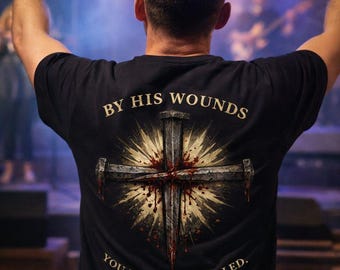 Christian Cross T-Shirt | 1 Peter 2:24 Bible Verse, Faith Apparel