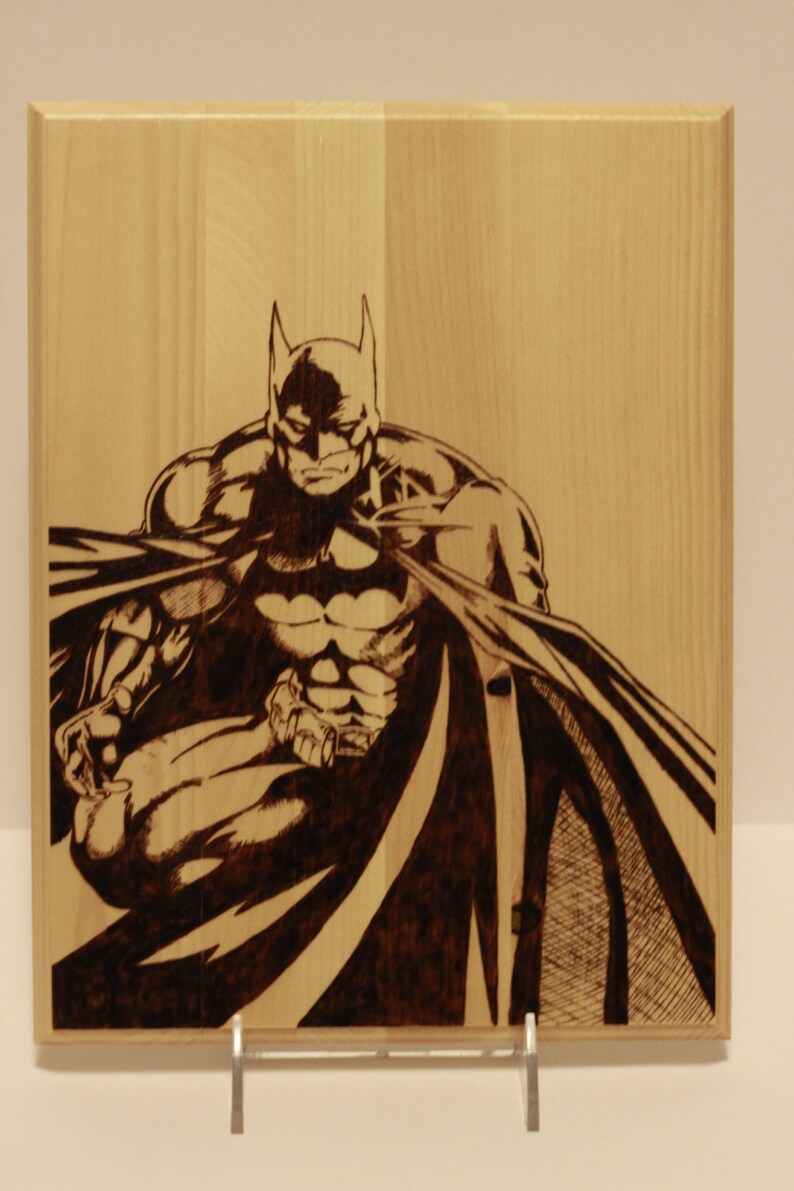 BatmanThe Dark Knight wood burned plaque Etsy